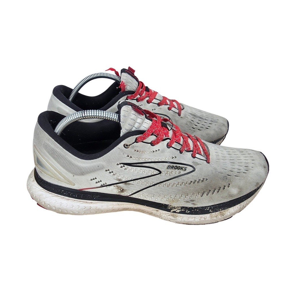 Brooks Glycerin 19 Running Shoes Mens 11 D Grey Red Sneakers 1103561D151
